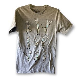 Rick and Morty T-shirt Gray with Rick Sanchez, Size Small